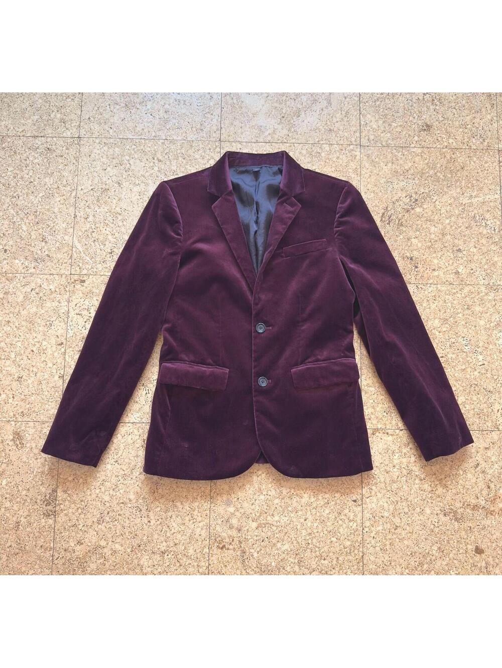 J.Crew Crewcuts Velvet Ludlow Blazer Boys 14 Burgundy Wedding Formal Sports Coat